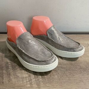 NEW! Women's SOFFT Metallic Silver Grey SOMERS Moc Mule SLIP-ON Sneakers SHOES